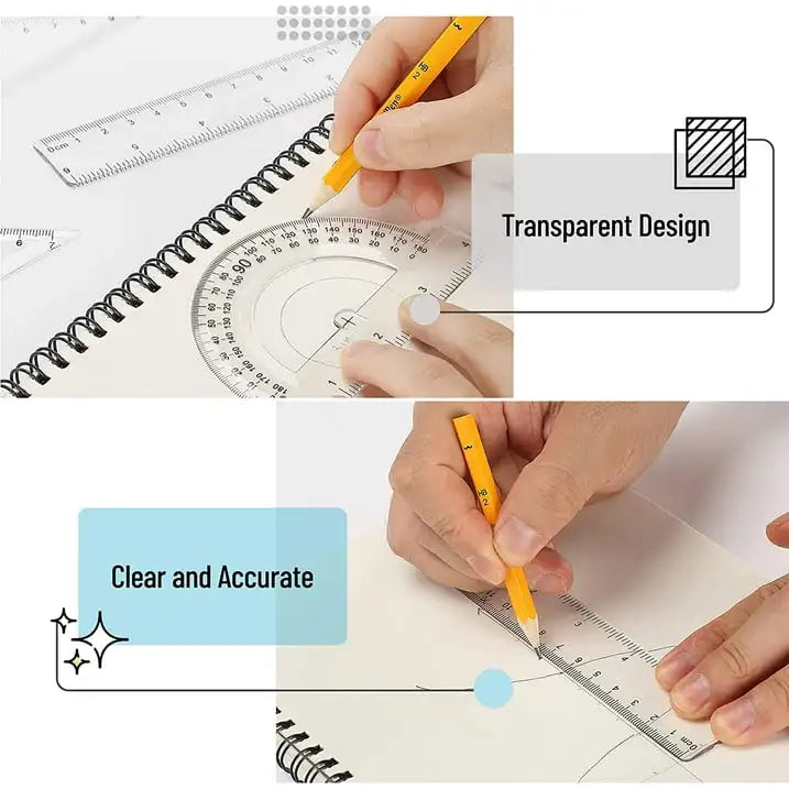 Mr. Pen® 13-Piece Geometry Set 📐 | Shatterproof Case + Precision Drawing Tools | School & Exam Essential