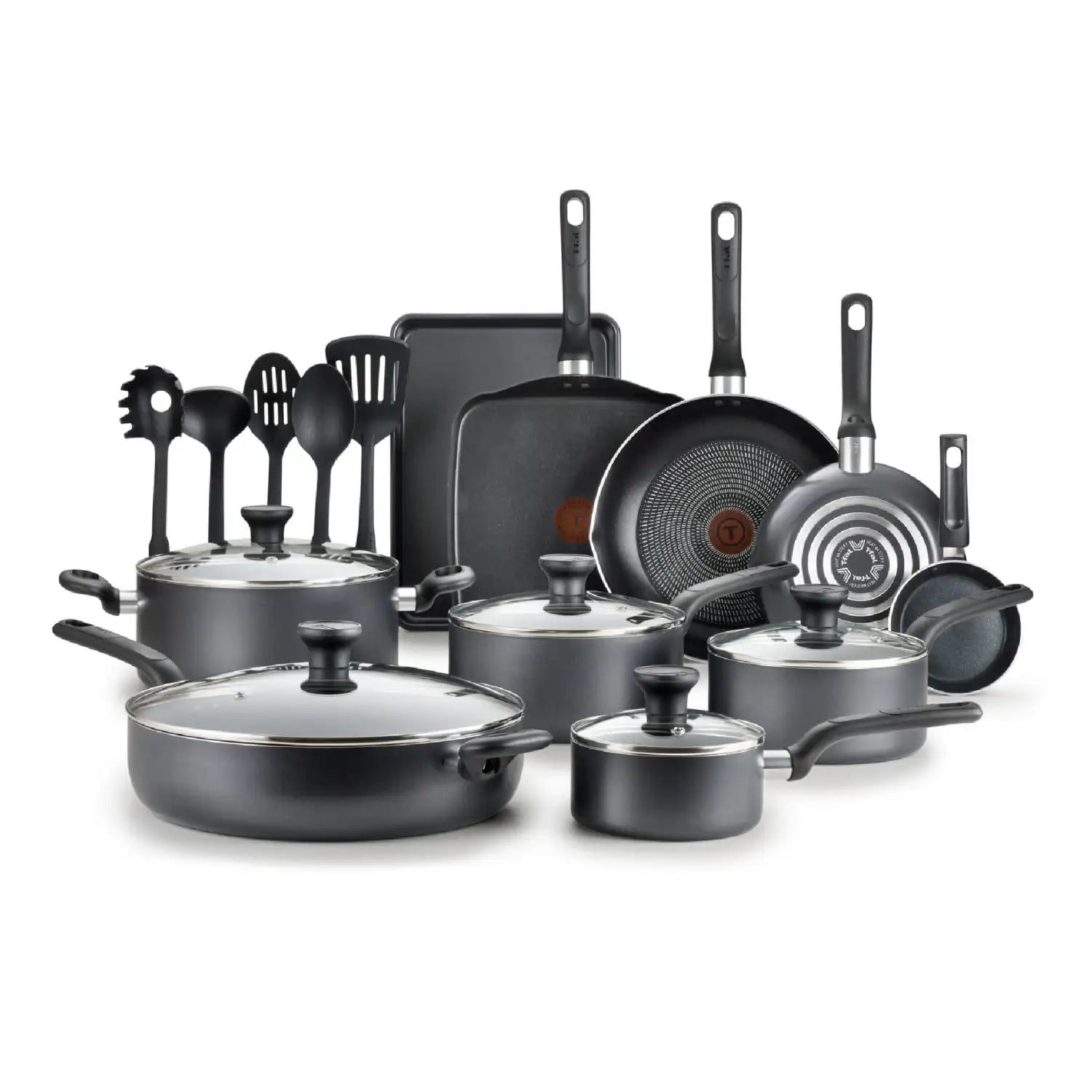 20‑Piece Non‑Stick Pots & Pans Cookware Set – Grey