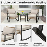 3-Piece Outdoor Rattan Patio Furniture Set with 2 Oversized Chairs & 2-Tier Coffee Table
