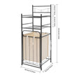 3-Tier Large-Capacity Laundry Storage Rack – Grid Structure Iron Frame with Removable Oxford-Cloth Basket
