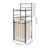 3-Tier Large-Capacity Laundry Storage Rack – Grid Structure Iron Frame with Removable Oxford-Cloth Basket