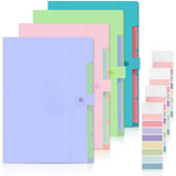 Accordion File Organizer – 4-Pack Letter/A4 Size Expandable Folder with 32 Labels for Documents & Bills