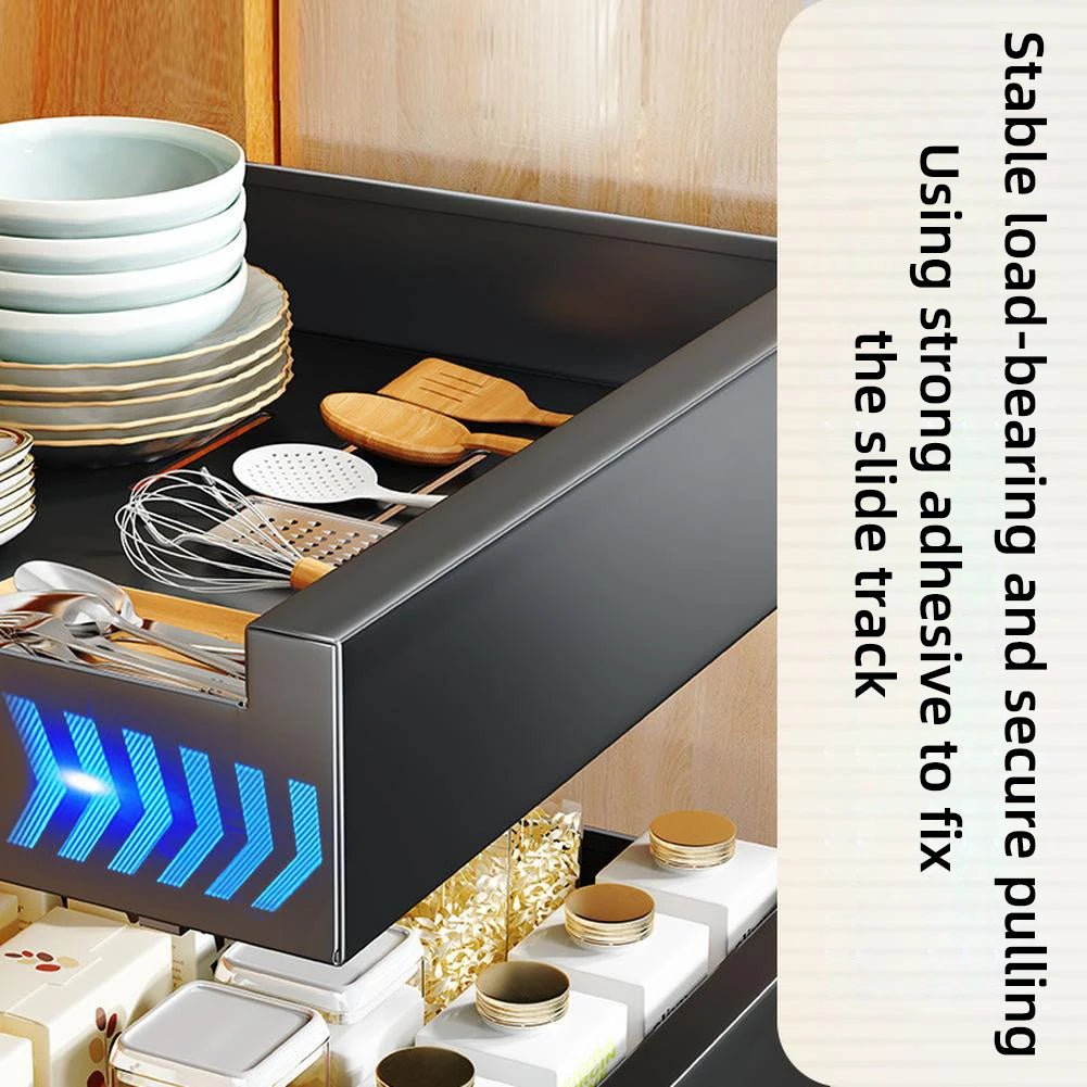 Carbon-Steel Pull-Out Cabinet Organizer – Slide-Out Drawers for Kitchen, Bathroom & Pantry