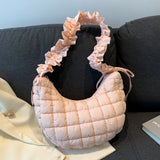 Quilted Bubble Cloud Crossbody Bag – Solid Color Padded Shoulder Purse with Adjustable Strap