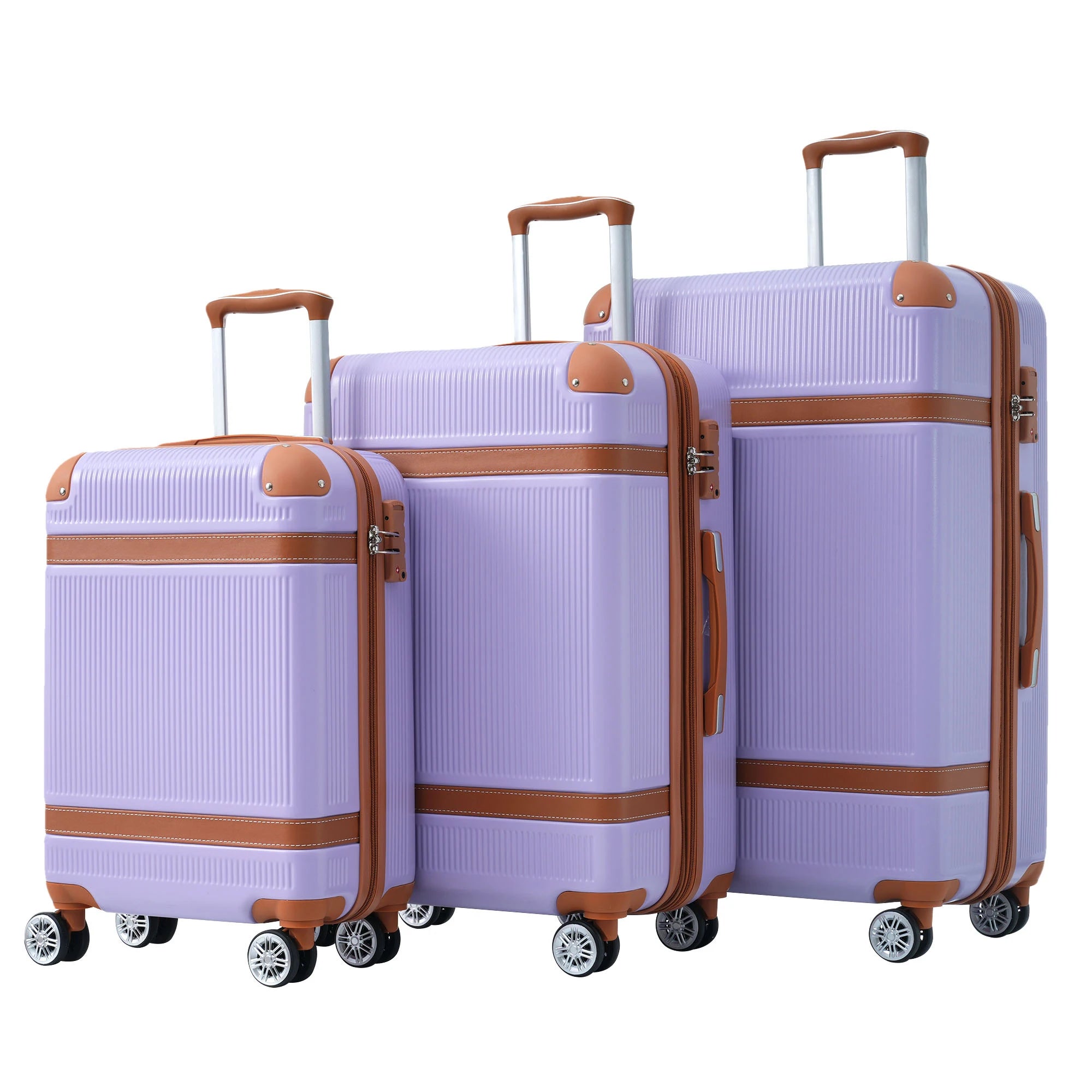 3-Piece Expandable Luggage Set (20”-24”-28”) – Lightweight Rolling Suitcases with 8 Spinner Wheels & TSA Lock