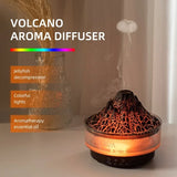 Glacier Lava Humidifier with Color LED & Realistic Flame Effect – Aroma Diffuser with 3-Speed Timer