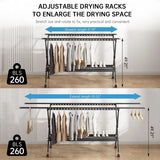 Foldable Clothes Drying Rack with Wheels – Aluminum Alloy Laundry Stand, Indoor & Outdoor Portable Garment Dryer
