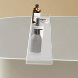 Expandable Bathtub Caddy Tray with Wine Glass & Book Holder – Luxury Acrylic/ Bamboo Bath Table Rack