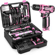 DEKO Home Mechanic Toolbox Set – 12 V Cordless Drill & Hand Tool Combo in Rolling Case