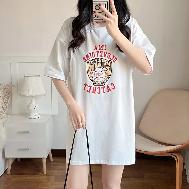Women’s Cotton Maternity Dress – Loose Summer Pregnancy Outfit with Nursing Access, Casual Breastfeeding Clothes