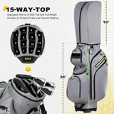 15-Way Organizer Divider Top Golf Cart Bag with Handles & Rain Cover – Large Capacity Club Storage Bag for Men & Women