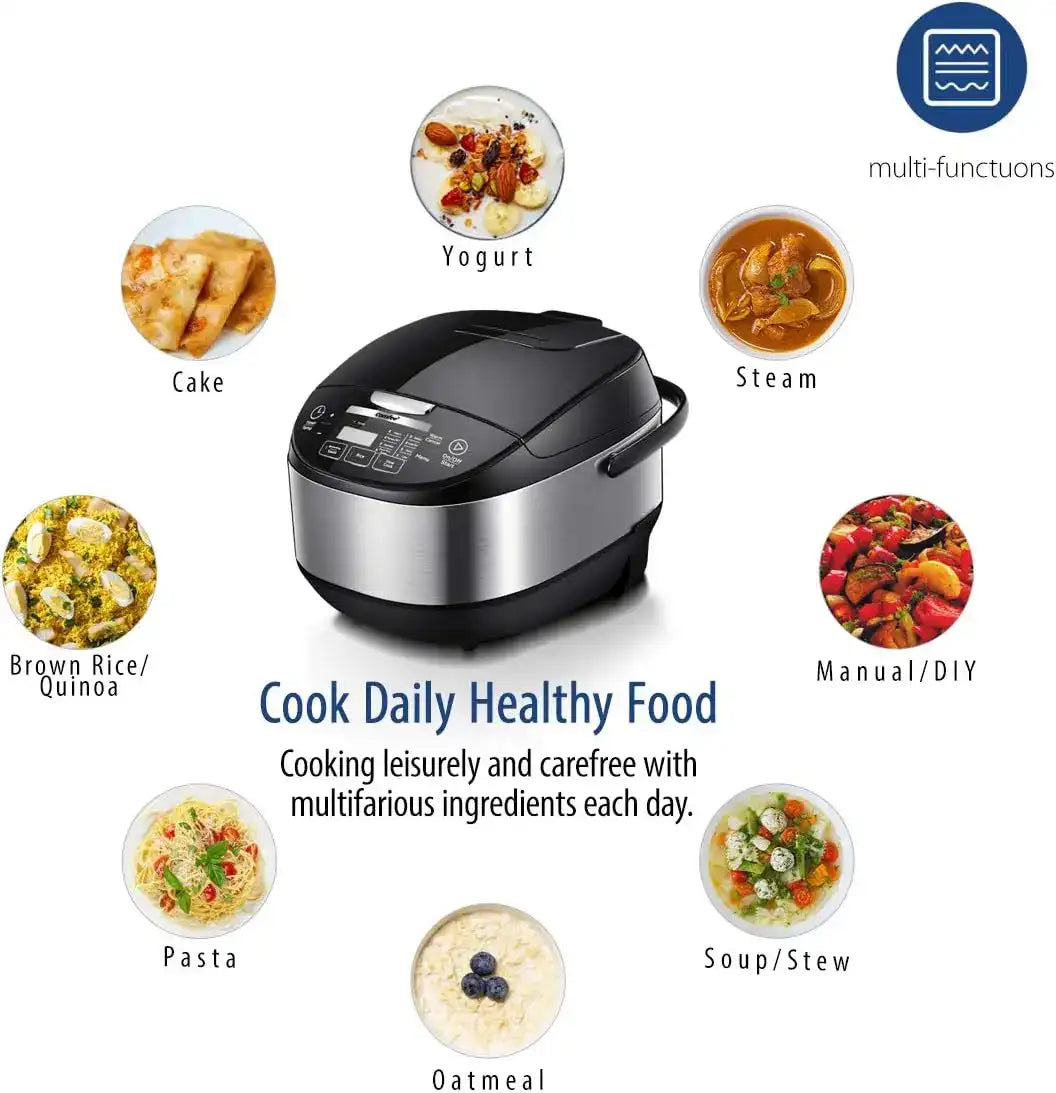 Japanese Rice Cooker with Fuzzy Logic Technology – 10 Cup Uncooked / 20 Cup Cooked, Large Capacity Rice Maker with 24-Hour Delay Timer