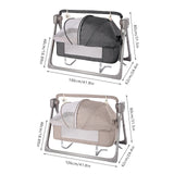 Elele Nova 3‑in‑1 Electric Cradle & Baby Swing Bed – Gray/Khaki Auto-Rocking Recliner Crib with Music, Remote & Soft Mattress