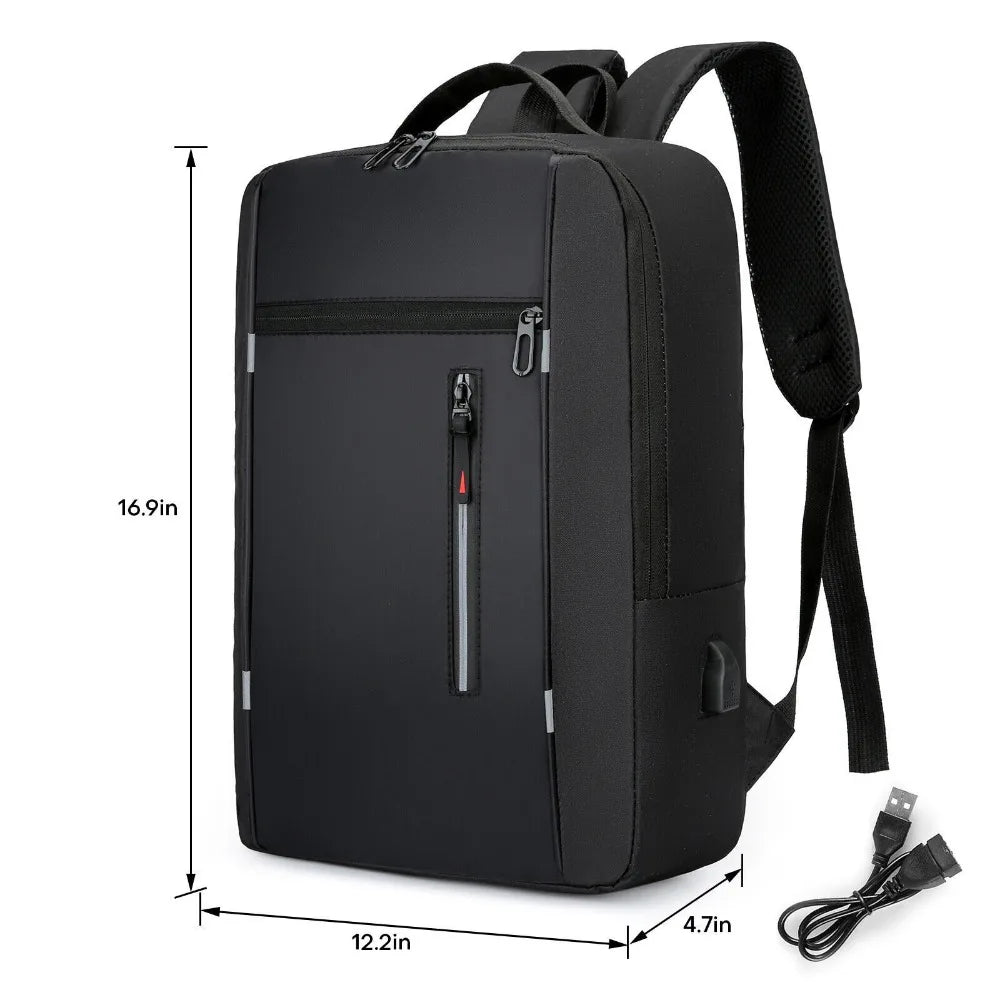 17" Anti-Theft Business Laptop Backpack with USB Converter — Travel & Work Organizer Bag