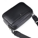 Men’s Leather Crossbody Satchel – Classic Plaid Small Square Shoulder Bag for Work, Travel & Daily Use