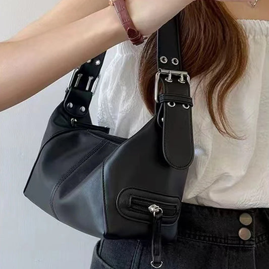 Women’s Retro Y2K Underarm Bag – 2025 Cool Girl Shoulder Handbag for Street Photography & Casual Fashion