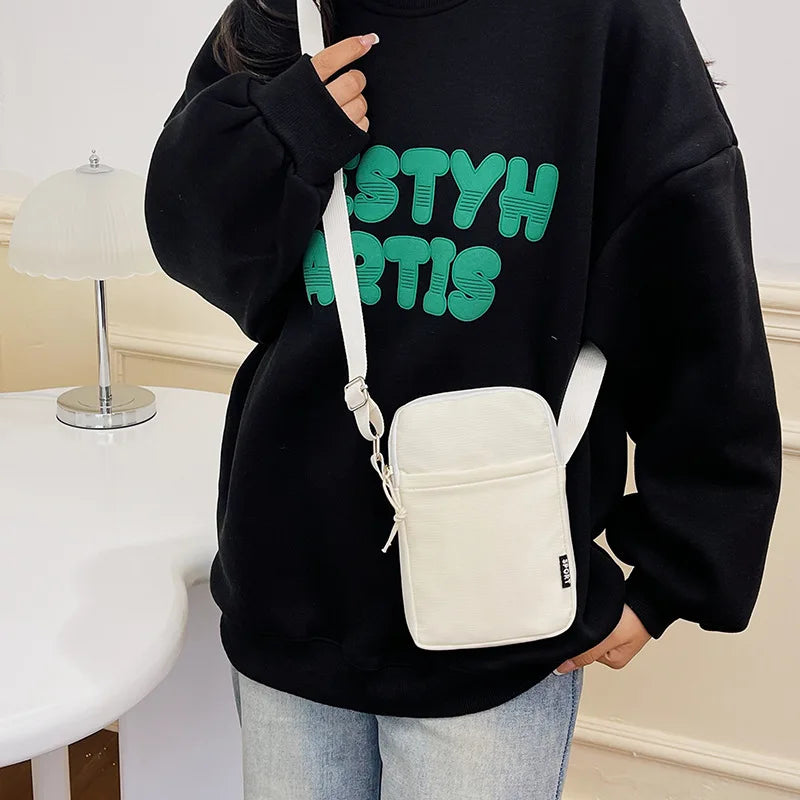 Women’s Casual Mobile Phone Crossbody Bag — Simple Vertical Shoulder Messenger Purse