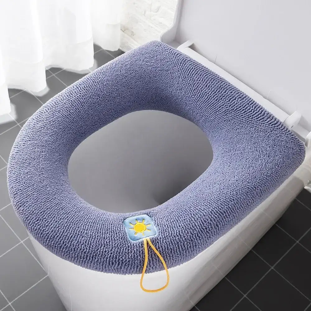 Thickened Fleece-Lined Universal Waterproof Toilet Seat Cover Pad – All-Season Comfort & Hygienic Protection