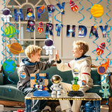 Galactic Glow “Happy Birthday” Space-Themed Banner & Honeycomb Centerpiece Kit
