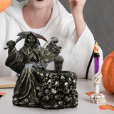 Halloween Light-Up Ghost Fortune Teller – Touch-Sensing Grim Reaper Statue for Haunted House & Spooky Home Décor