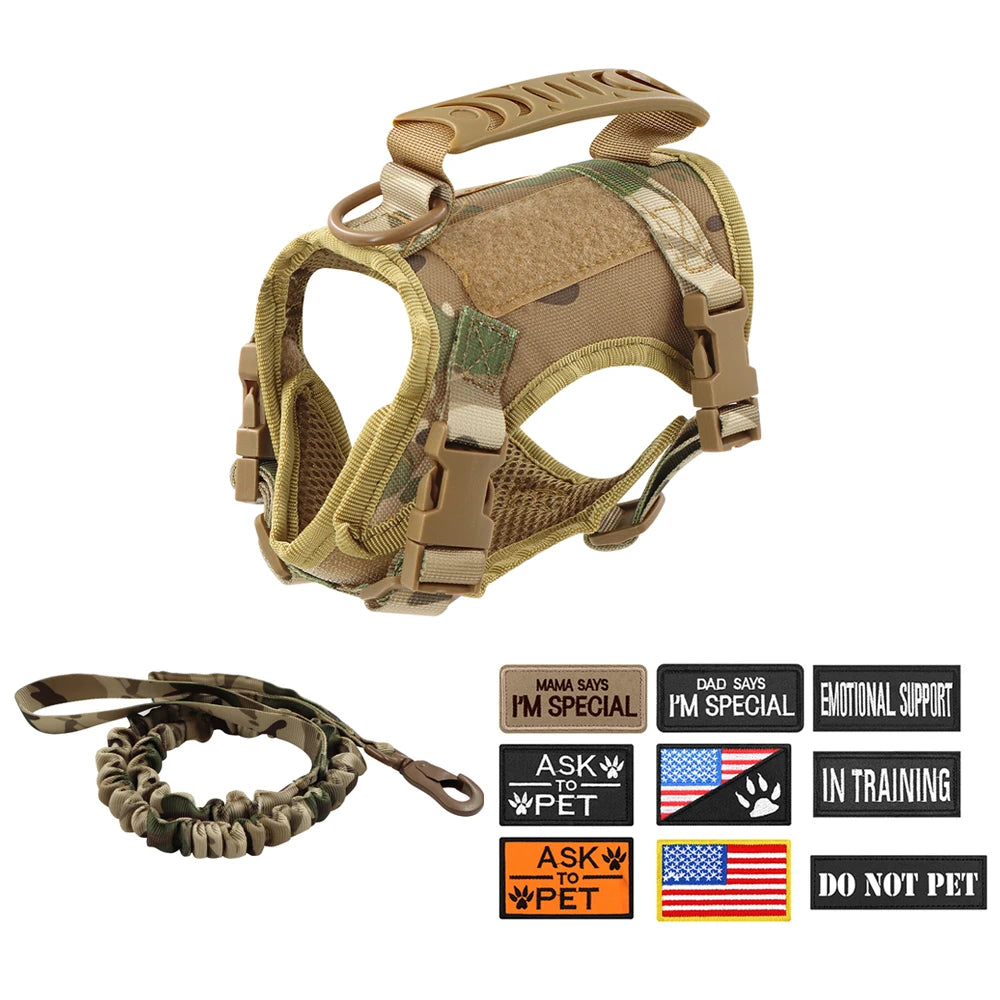 Tactical Cat Harness & Leash with 9 Patches – Adjustable Training Vest with Handle for Cats, Small Dogs & Puppies