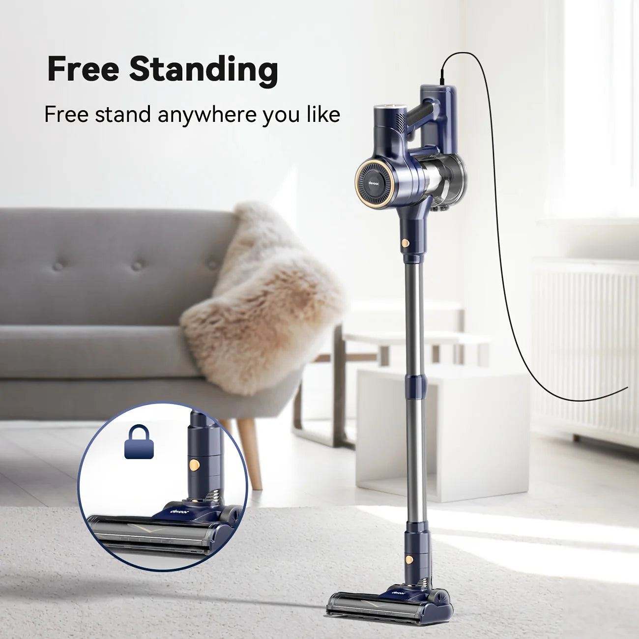 DEVOAC Corded Vacuum Cleaner 600W 23 kPa – 6-in-1 Hand-Stick Vacuum with HEPA Filtration