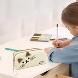 Cat Pattern Pencil Holder Case – Large Capacity Pen Pouch, School Stationery Organizer & Makeup Storage Bag