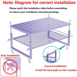 2‑Tier Metal Monitor Stand Riser & Desk Organizer – Purple