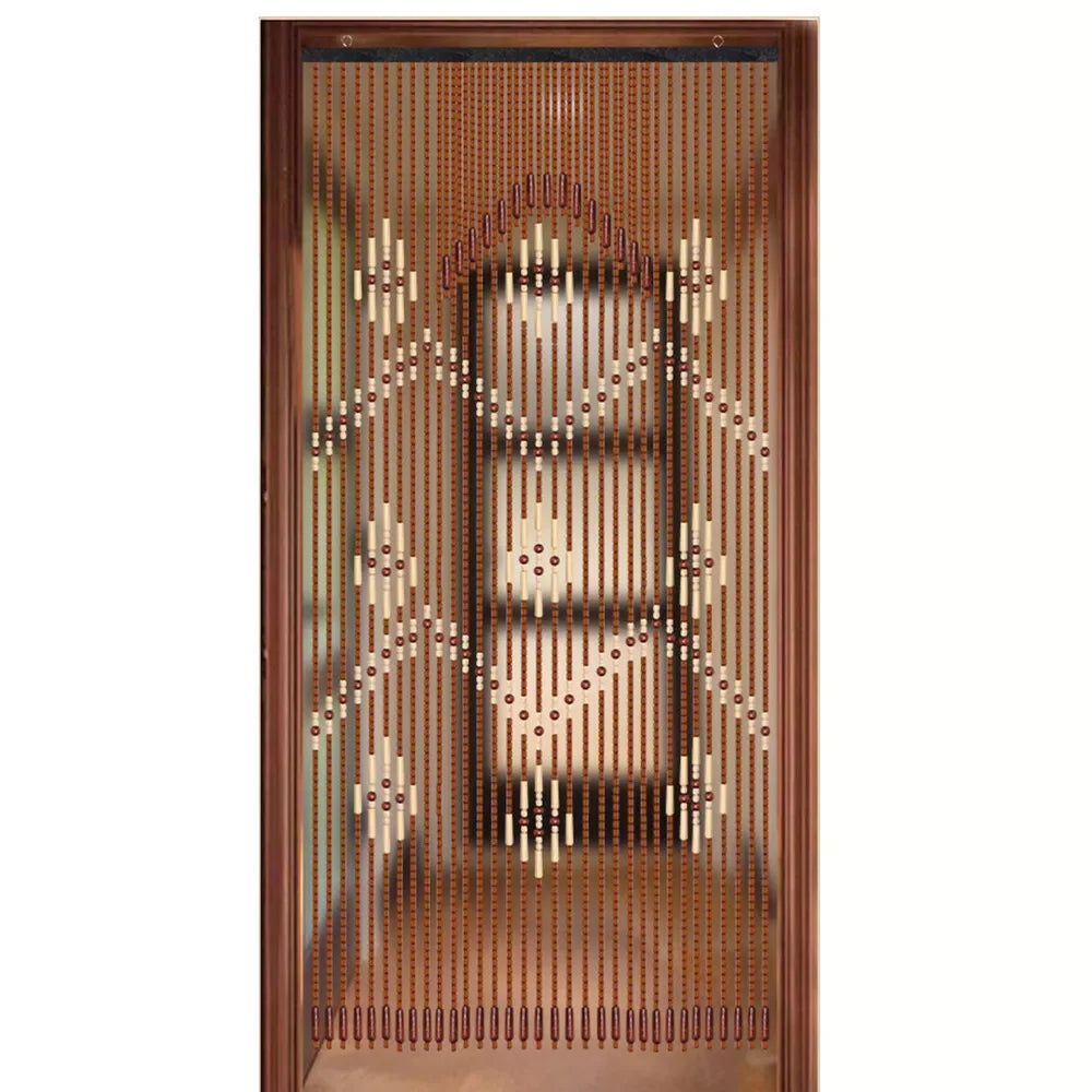 Wooden Bead Curtain – 32-Line Natural Doorway Curtain for Porch, Bedroom & Boho Home Décor (90×175 cm)