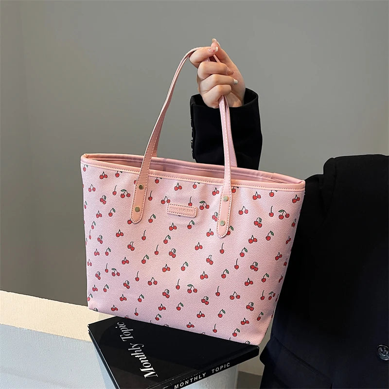 PU Leather Large Capacity Women’s Shoulder Bag – Stylish Daily Work Tote with Zipper Closure