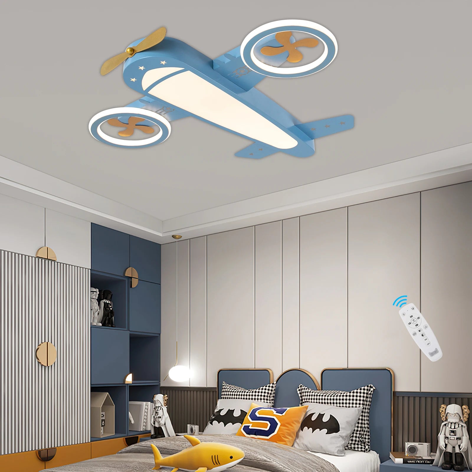 Dimmable LED Ceiling Light with Remote & Built-in Fan – 4800LM Modern Ceiling Lamp for Bedroom