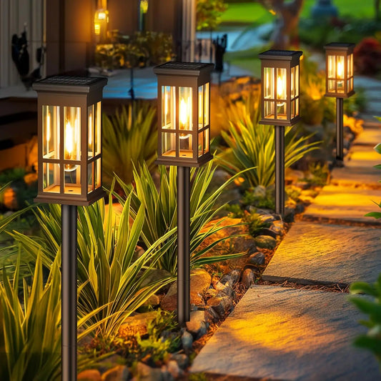Solar Pathway Lights (2/6/8 Pack) – Super Bright Outdoor LED Lights for Patio, Garden & Sidewalk | Waterproof Energy-Saving Landscape Lamps