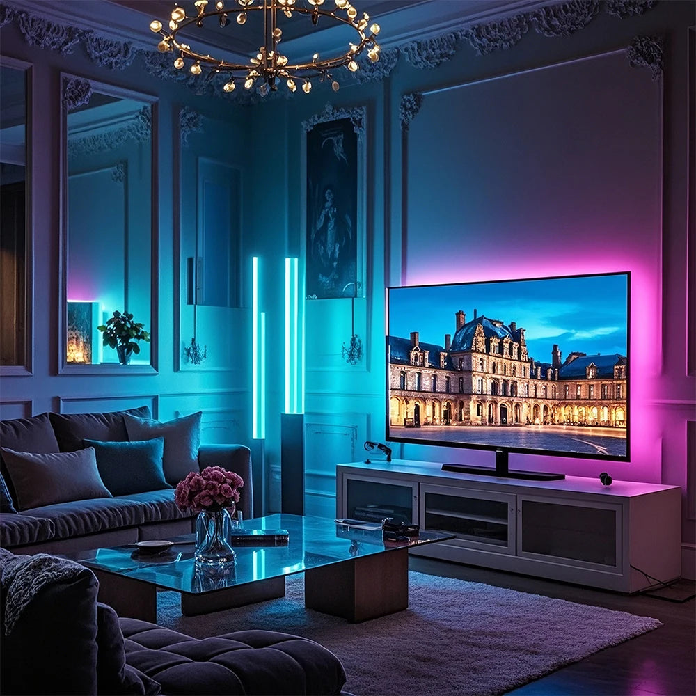 5M/7M TV Backlight LED Strip – Bluetooth App Control & Music Sync RGB Atmosphere Lights for Home Decoration