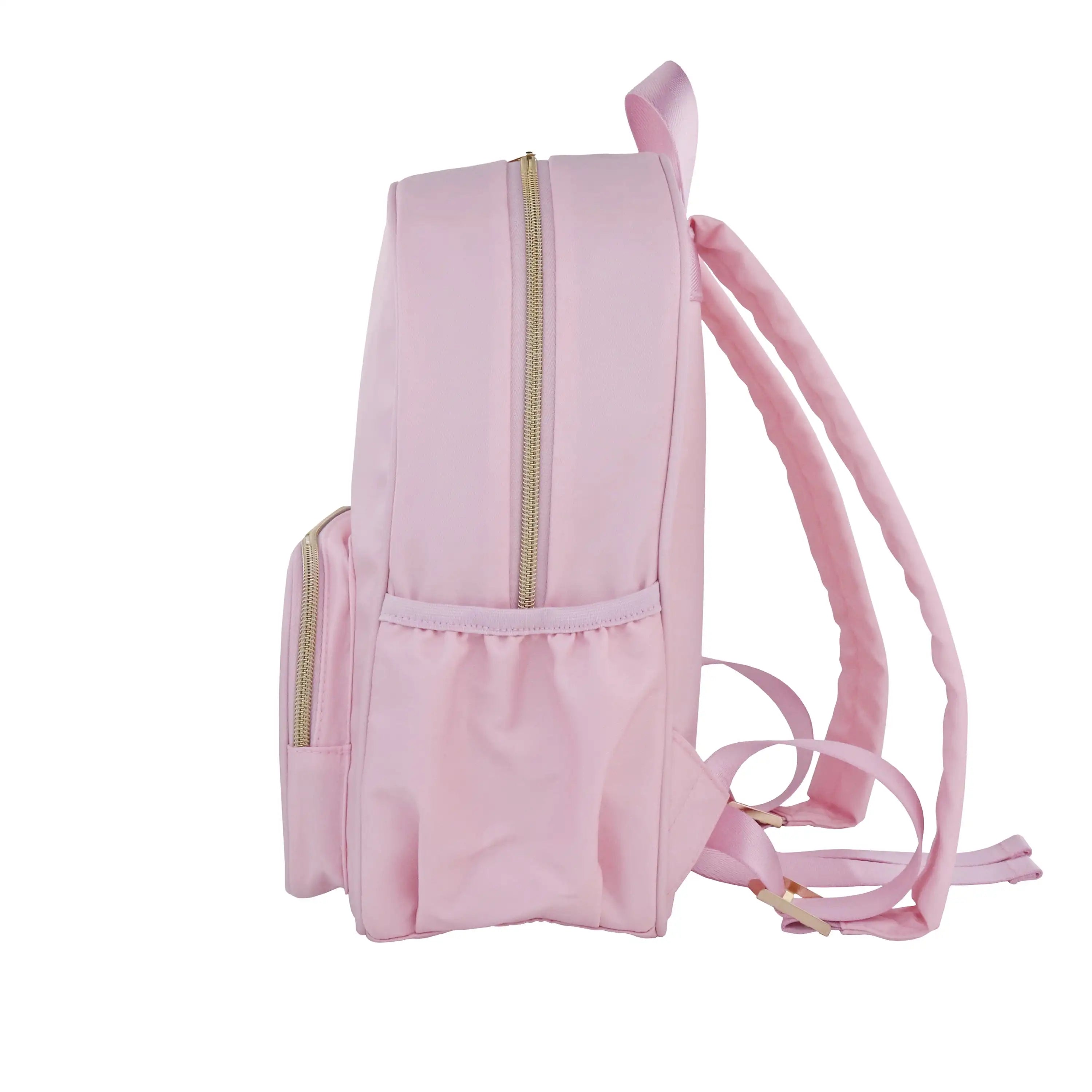 Pink Customizable Nylon Backpack – Stylish Travel & School Everyday Bag
