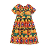 African-Style Dashiki Print Short-Sleeve Princess Dress for Toddler Girls (Ages 1-5Y)