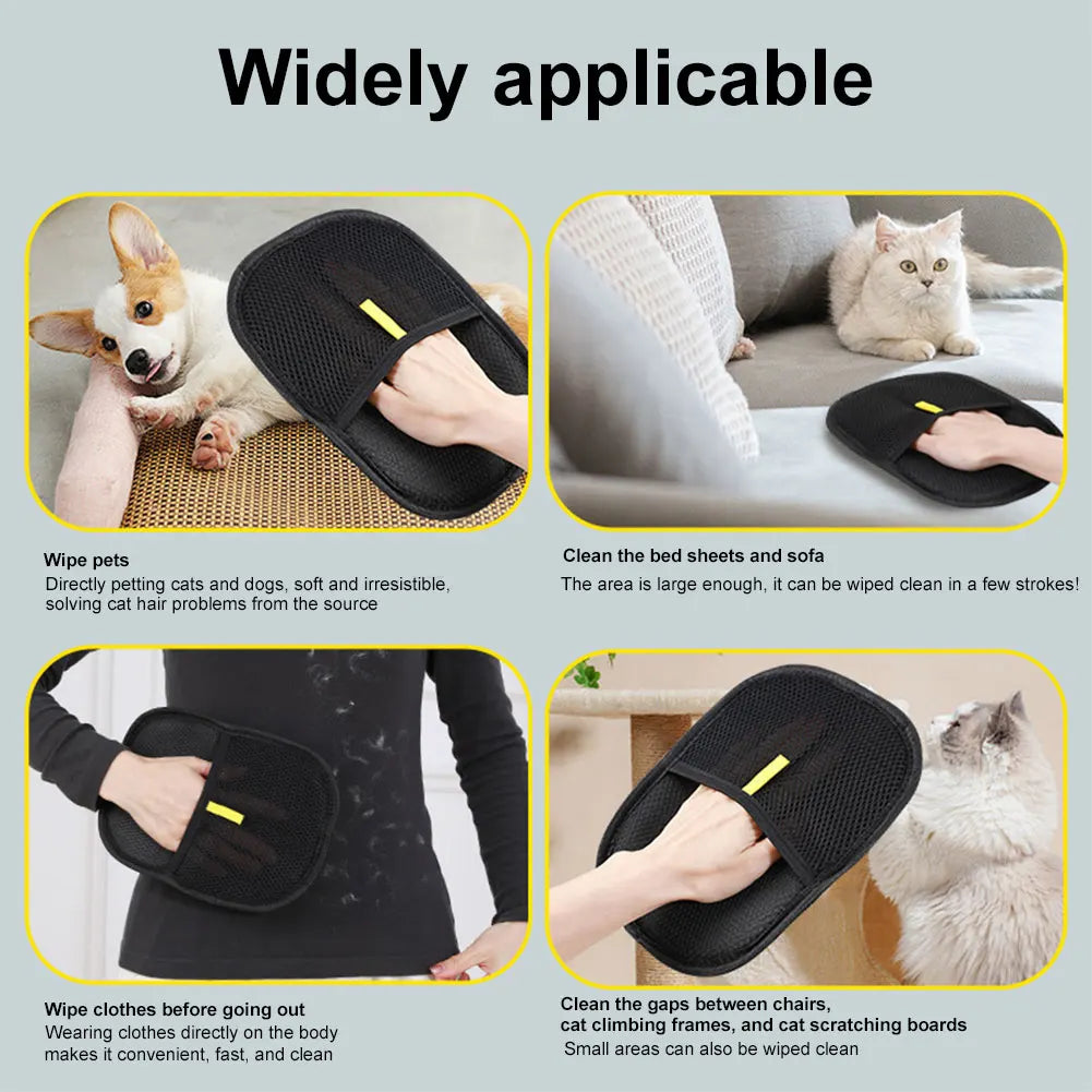 Pet Hair Remover Mitt & Grooming Glove – Deshedding Brush for Dogs, Cats & Rabbits, Long or Short Hair, Gentle & Reusable