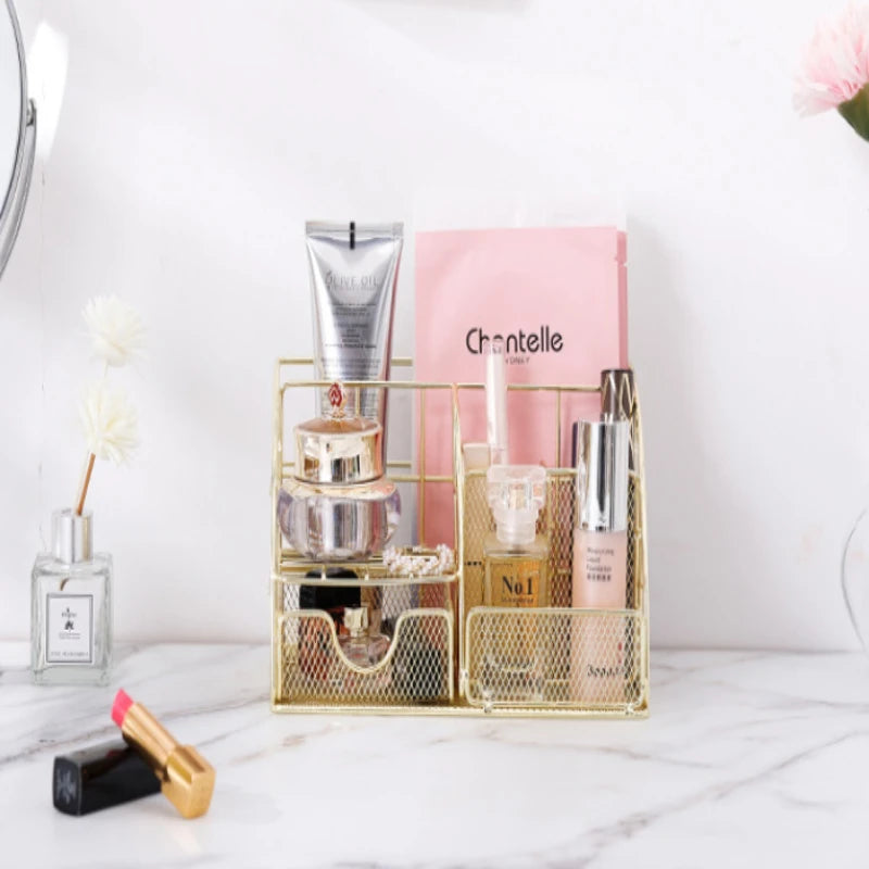 Elegant Nordic Metal Desk Organizer – Stylish & Durable Desktop Storage Solution