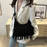 Vintage Fringe Shoulder Bag – Fashion Suede Crossbody Tote with Tassels for Women’s Work, Shopping & Travel 👜✨