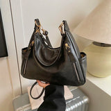 Women’s Large-Capacity PU Leather Shoulder Bag – Under-Arm Pouch Crossbody Flap Handbag