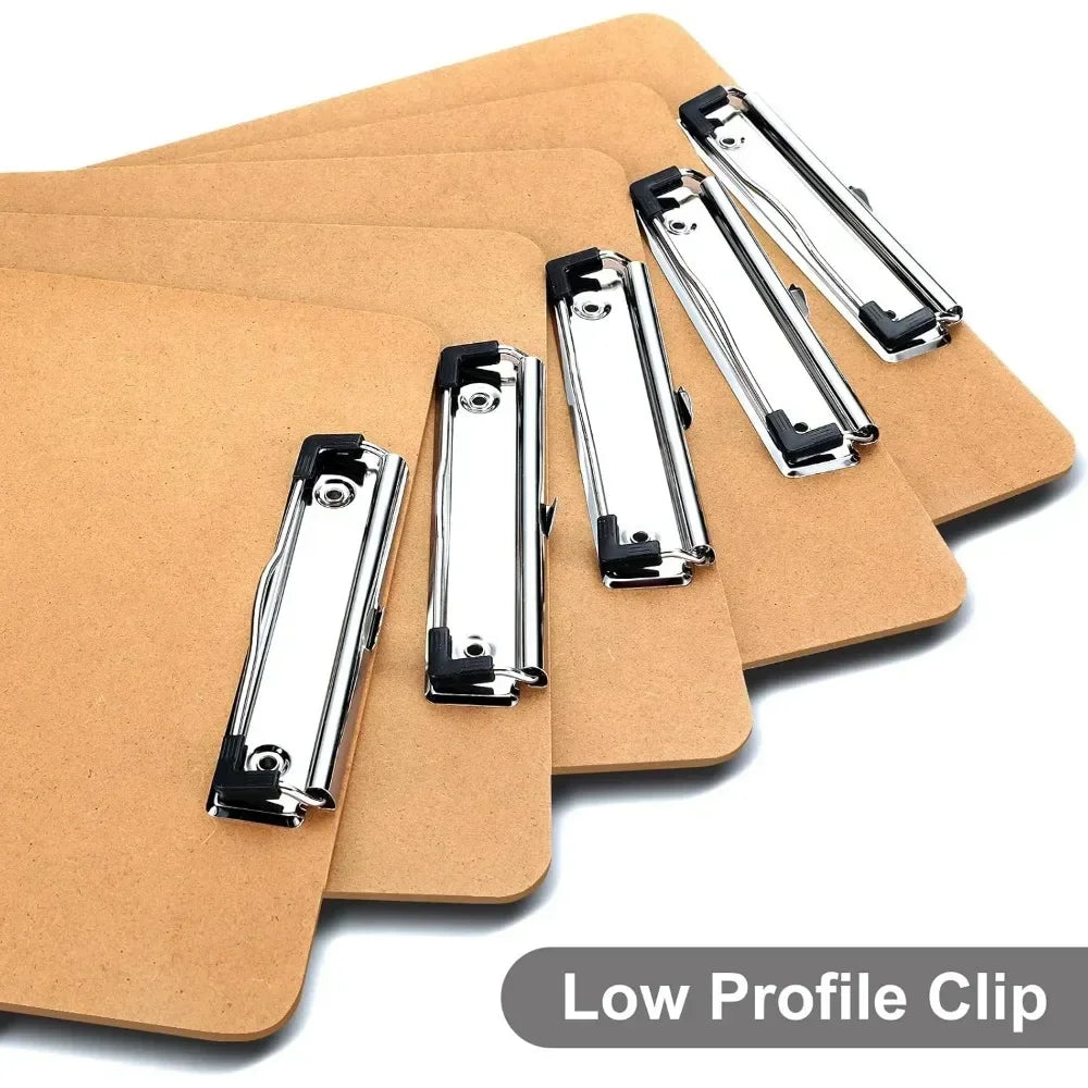 📋 Set of 2 Cardboard Clipboards – Letter & A4 Size (8.5x11 / 9x12.5) with Low-Profile Clips for School & Office