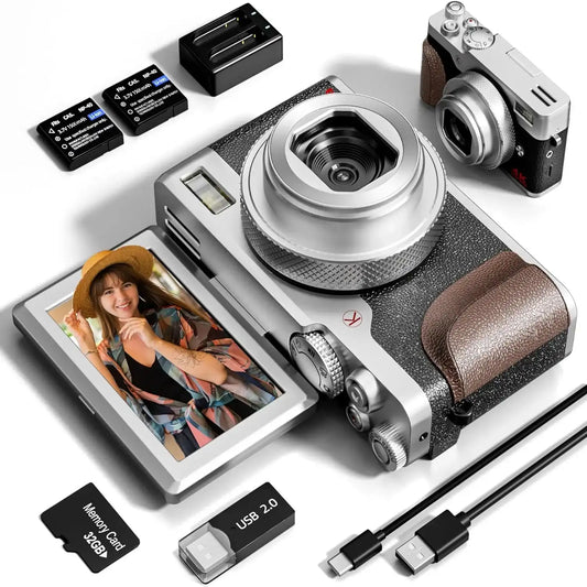 56MP 4K Autofocus Digital Camera with 18X Zoom, 32GB TF Card & Dual Batteries 📸✨