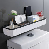 Wall-Hanging Above-Toilet Storage Cabinet – Hole-Free Multifunctional White Rack Organizer