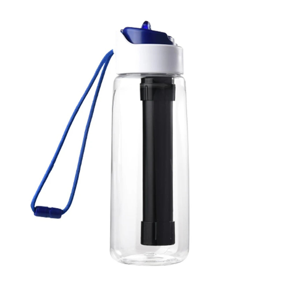 750ml Water Filter Bottle with Zero-Pressure Filtration – Outdoor & Emergency Purifier Cup
