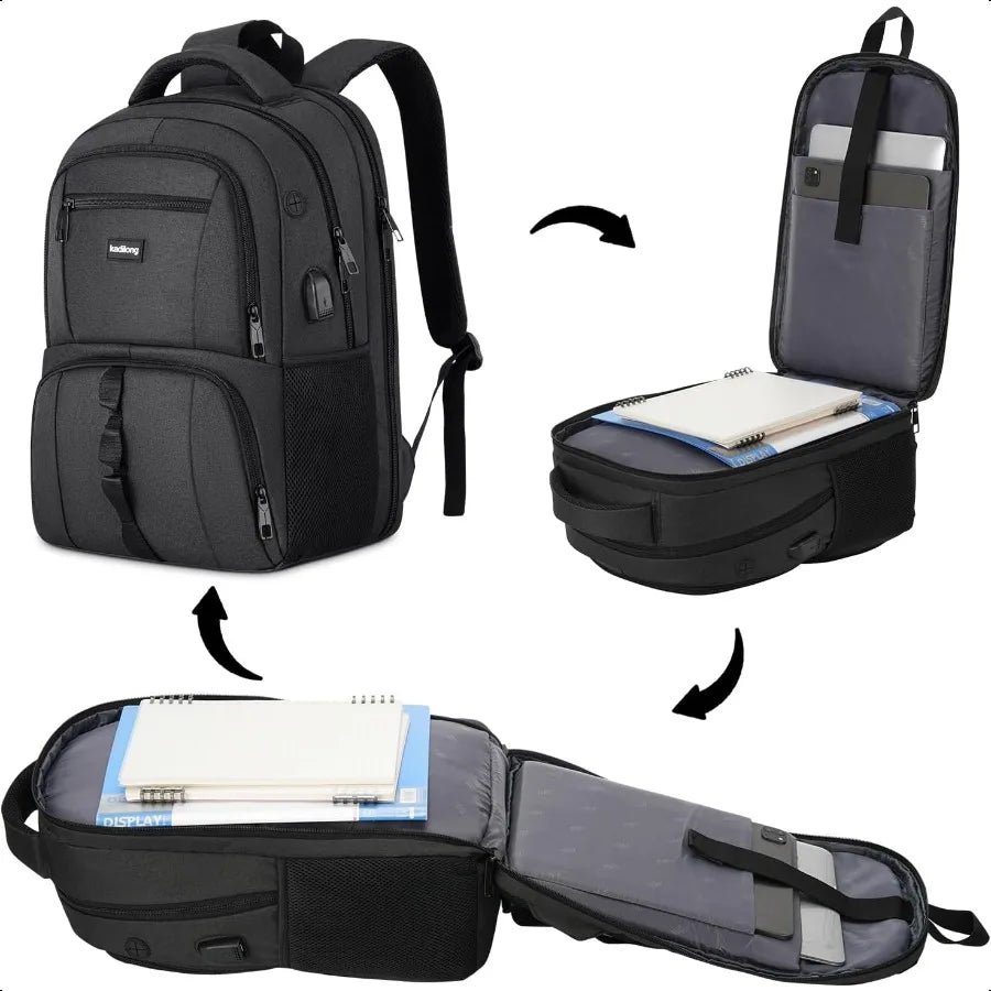 Premium Multi-Compartment Laptop Backpack for Men & Women — Anti-Theft, Travel-Ready, College & Work Organizer