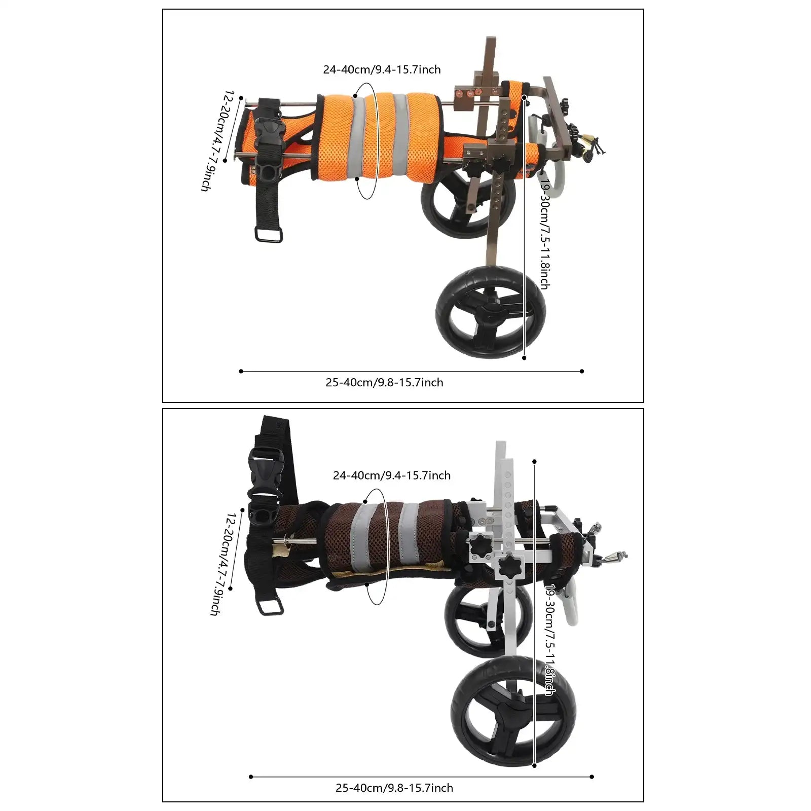 Adjustable Back-Leg Pet Wheelchair – Lightweight Mobility Cart for Dogs & Cats 🐾
