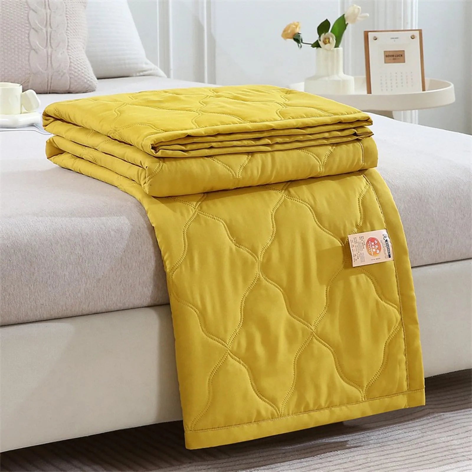 Cooling All-Season Quilt & Bedspread – Washed Cotton Skin-Friendly, Travel-Ready Size