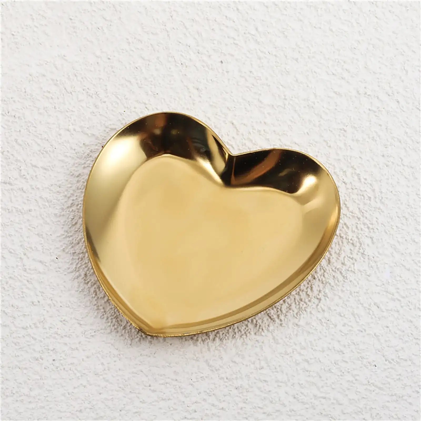Stainless Steel Heart-Shape Decorative Tray – Gold & Silver Jewelry Dish & Cosmetic Organizer Plates