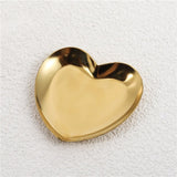 Stainless Steel Heart-Shape Decorative Tray – Gold & Silver Jewelry Dish & Cosmetic Organizer Plates