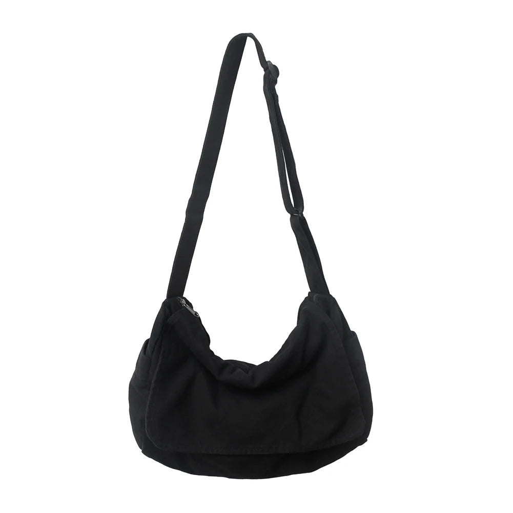 Vintage-Style Canvas Messenger Bag for Women – Versatile Retro Tote Sling with Adjustable Strap
