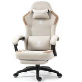 Dowinx Fabric Gaming Chair – Breathable Computer Chair with Pocket Spring Cushion, Massage Lumbar Pillow & Retractable Footrest